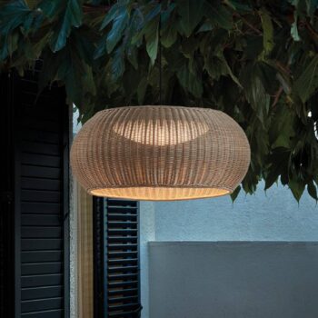 Bover LED závesné svietidlo Perris, hnedá/béžová, Ø 47 cm