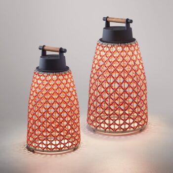 Bover Nans M/41/R Stolová lampa na akumulátor pre vonkajšie použitie, červená