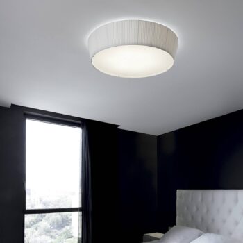 Bover stropné LED svetlo Plafonet, Ø 60 cm, biela, hliník/textil