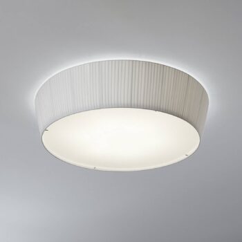 Bover stropné LED svetlo Plafonet, Ø 60 cm, biela, hliník/textil