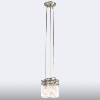 Brinley – 3-plameňová závesná lampa retro štýl