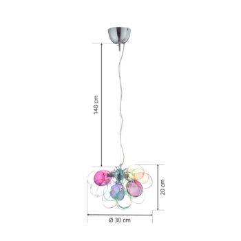 By Rydéns Gross sklená závesná lampa farebná 30 cm