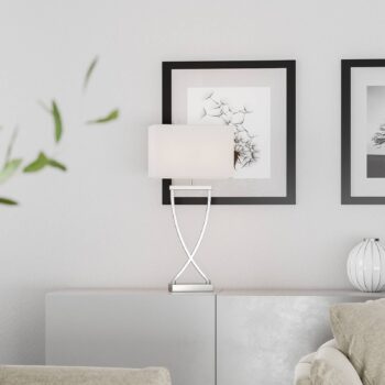 By Rydéns Omega stolová lampa chróm/biela výška 52cm