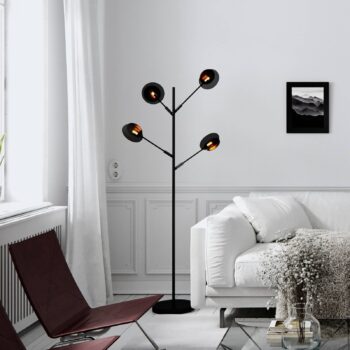 By Rydéns Turno stojacia lampa, čierna 4-plameňová
