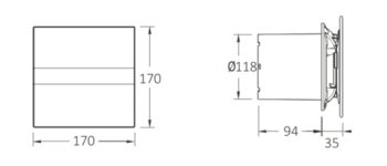 CATA - E-120 GT kúpeľňový ventilátor axiálny s časovačom, 15W, potrubie 120, biela 00901100