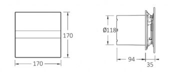 CATA - E-120 GTH kúpeľňový ventilátor axiálny s automatom, 6W/11W, potrubie 120, biel 00901200