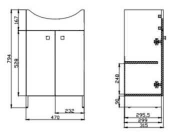 CERSANIT - SKRINKA SATI A UMÝVADLO CERSANIA 50 DSM S567-002-DSM