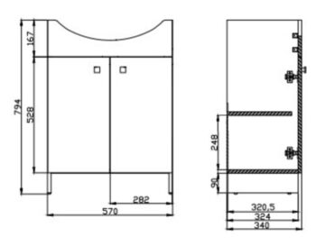CERSANIT - SKRINKA SATI A UMÝVADLO CERSANIA 60 DSM S567-006-DSM