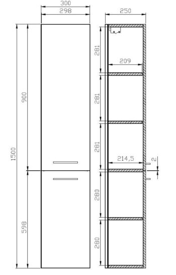 CERSANIT - SLOUPEK LARA BIELA 150x30 S926-007-DSM