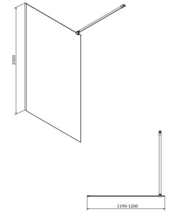 CERSANIT - Sprchová zástena WALK-IN MILLE CHROM 120x200, číre sklo S161-002