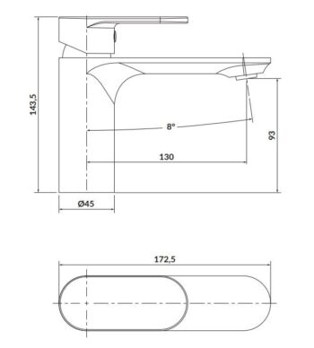 CERSANIT - Stojanková umývadlová batéria CREA, páková, chróm S951-328