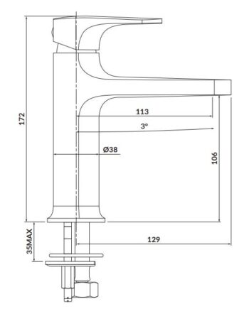 CERSANIT - Stojanková umývadlová batéria INVERTO, páková, chróm + čierna páčka S951-300