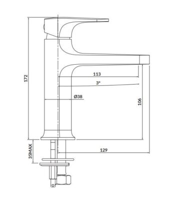 CERSANIT - Stojanková umývadlová batéria INVERTO, páková, zlatá + zlatá páčka S951-297