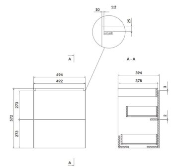 CERSANIT - Umývadlová skrienka LARGA 50x39 biela S932-067