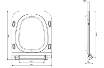 CERSANIT - WC KOMBI MISA CREA CO 010/020 ŠTVOREC, SEDADLO DUR SLIM WO LW ONE K114-022