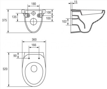 CERSANIT - ZÁVESNÁ MISA DELFI + SEDADLO DELFI DUROPLAST K11-0021 + K98-0001