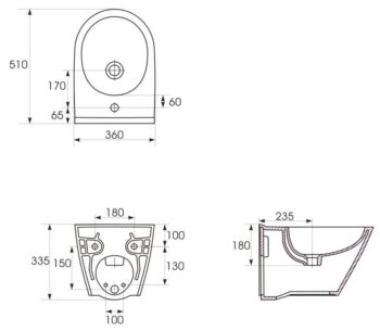 CERSANIT - ZÁVESNÝ BIDET CITY OVALK35-043