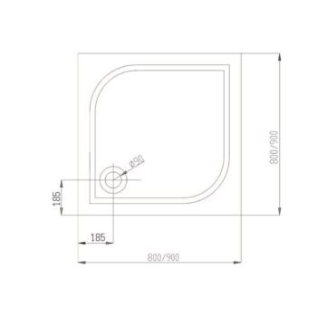 CERSANIT/S - KOUT ŠTVOREC 90x90X190 TRANSPARENT SKLO + VANIČKA S154-006-SET2