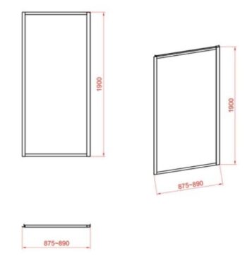CERSANIT/S - KOUT ŠTVOREC 90x90X190 TRANSPARENT SKLO + VANIČKA S154-006-SET2