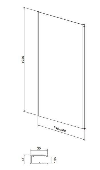 CERSANIT/S - Sprchovací kút LARGA 90x80 čierny, ľavý, číre sklo S932-128/80