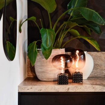 Calex Boden LED globe E27 5W filament stmieva sivá