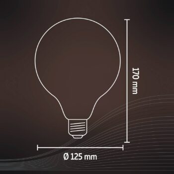 Calex G125 Top zrkadlová E27 4W čierna Ø 12,5 cm