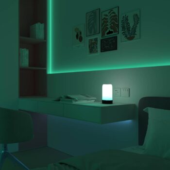 Calex LED dobíjacia stolná lampa Vibey, výška 18,8 cm, RGBIC, USB