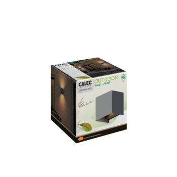 Calex LED vonkajšie nástenné svietidlo Cube, hore/dole, výška 10 cm, antracitová