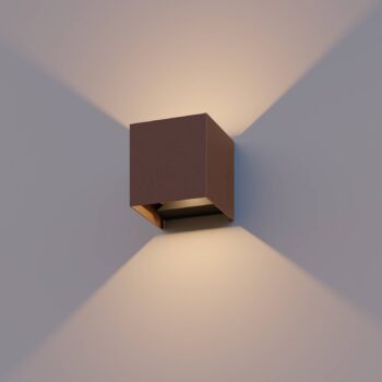 Calex LED vonkajšie nástenné svietidlo Cube, hore/dole, výška 10 cm,