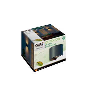 Calex LED vonkajšie nástenné svietidlo oválne, hore/dole, výška 10 cm, čierne