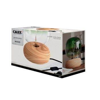 Calex Round Wood stolová lampa z dreva