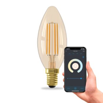Calex Smart E14 B35 sviečka 4,9W 1800-3000K tlmená zlatá