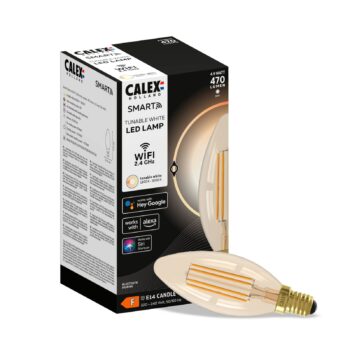 Calex Smart E14 B35 sviečka 4,9W 1800-3000K tlmená zlatá
