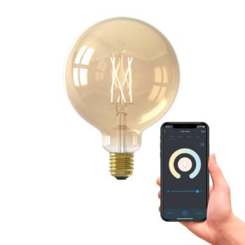 Calex Smart E27 G125 7W LED žiarovka 806lm zlatá
