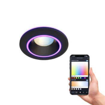 Calex Smart Halo zapustené stropné svietidlo CCT RGB čierne