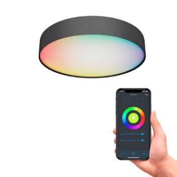 Calex Smart LED stropné svetlo Fabric, Ø 30 cm, RGBW, stmievateľné