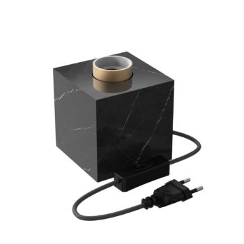 Calex Square Marble stolová lampa, čierna