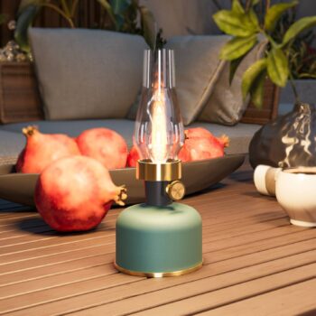 Calex Stolová LED lampa Lavinio, zelená, stmievač