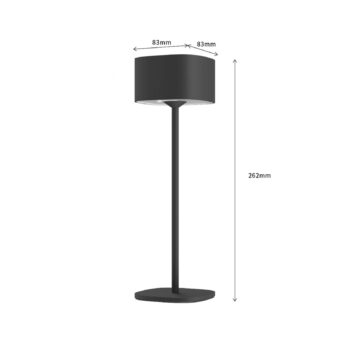 Calex Stolová LED lampa Serino, čierna, hliník, 2 700 K
