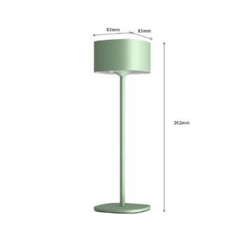 Calex Stolová LED lampa Serino, zelená, hliník, 2 700 K