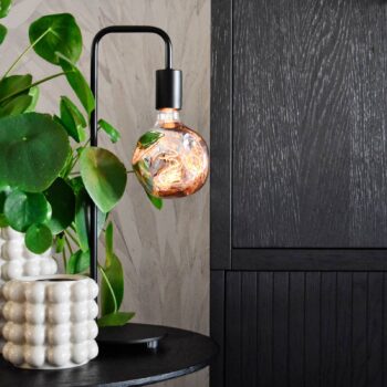 Calex U-Line stolová lampa s 1,5m káblom, čierna