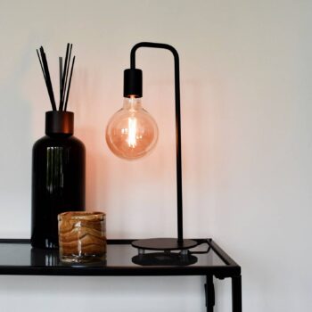 Calex U-Line stolová lampa s 1,5m káblom, čierna
