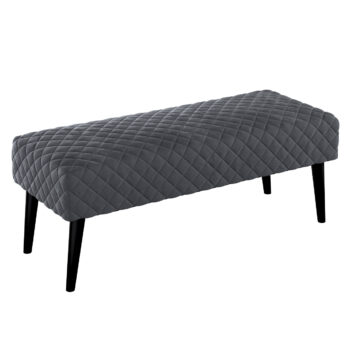 Čalúnená lavica, pikovaná, Velvet, Mørkegrå, 100 x 40 x 40 cm, Velvet, 704-12
