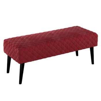 Čalúnená lavica, pikovaná, Velvet, Rød, 100 x 40 x 40 cm, Velvet, 704-15