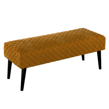 Čalúnená lavica, pikovaná, Velvet, Sennepsgul, 100 x 40 x 40 cm, Velvet, 704-23