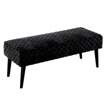 Čalúnená lavica, pikovaná, Velvet, Sort, 100 x 40 x 40 cm, Velvet, 704-17
