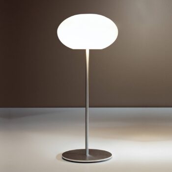 Casablanca Aih stolná lampa, Ø 19 cm biela lesklá