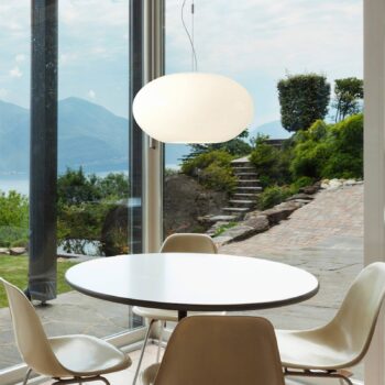 Casablanca Aih závesná lampa 38 cm biela lesklá