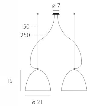 Casablanca Bell – závesná lampa piesok 21 cm 2-pl