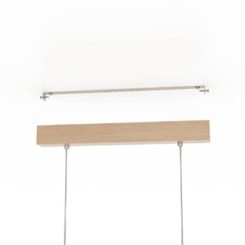 Castralvo závesná lampa, dĺžka 115 cm, drevo/biela, 5 svetiel, látka